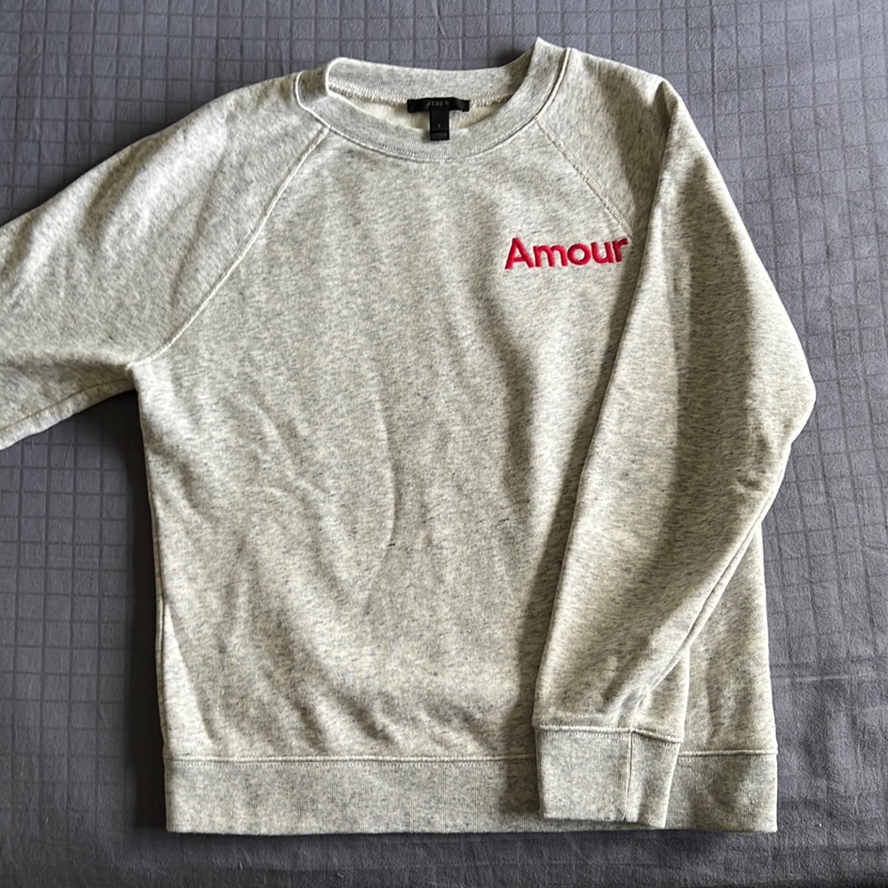 J. Crew Grey “Amour” Sweatshirt